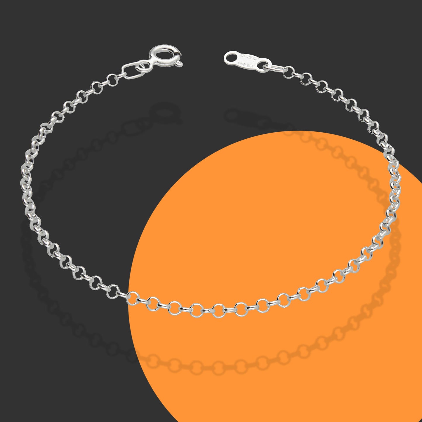 LPPD049 2 pack Pulsera Rolo 2 mm x 18 cm en Plata Ley.925 531003929
