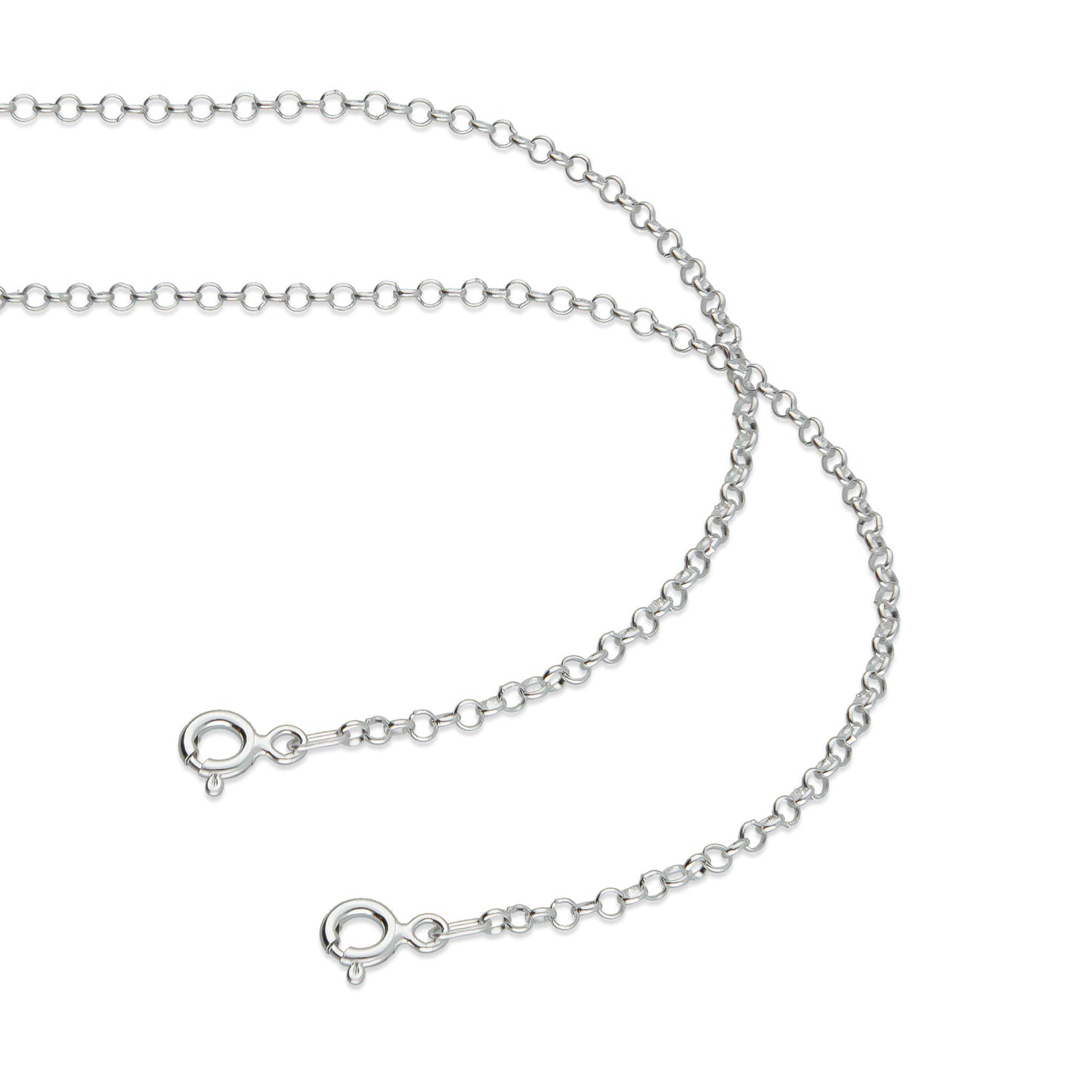 LPPD049 2 pack Pulsera Rolo 2 mm x 18 cm en Plata Ley.925 531003929