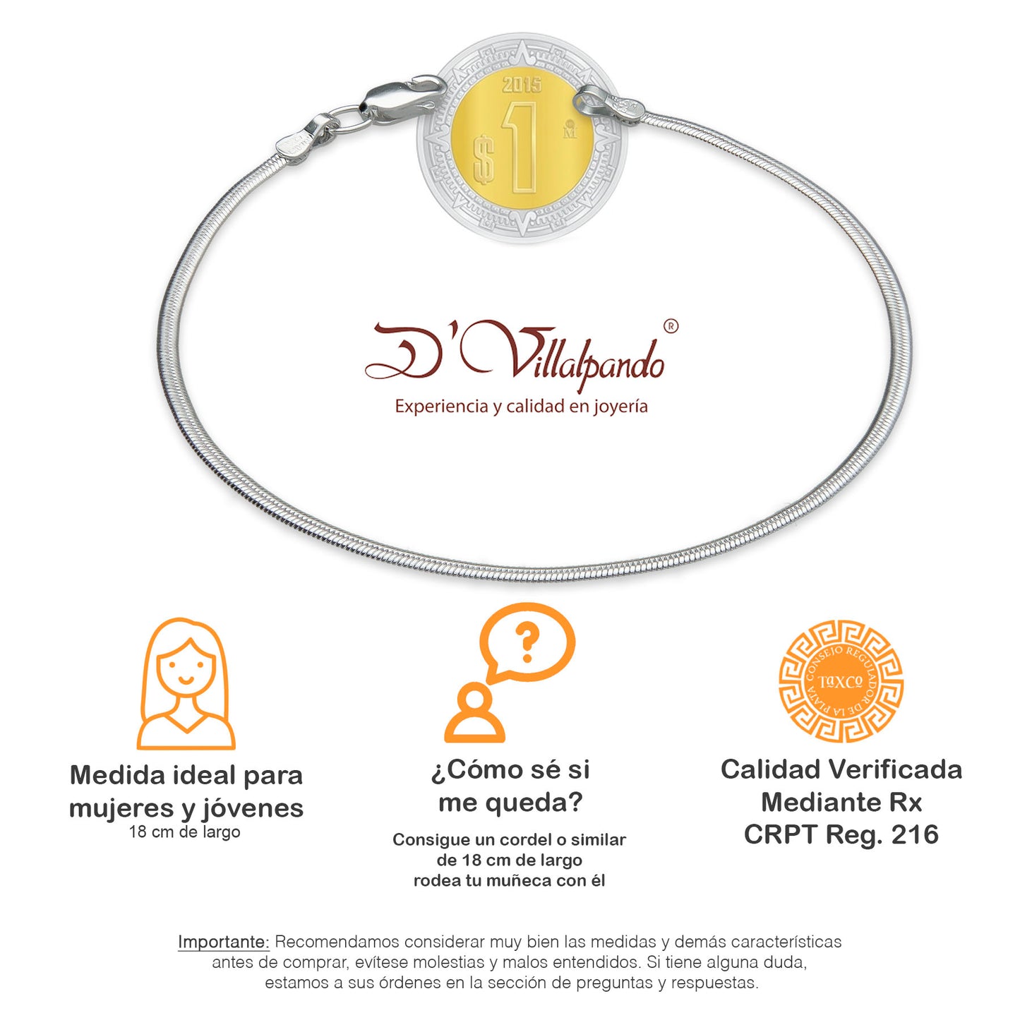 LPPD051 2 Pack Pulsera Monorriel Oval 1.8 mm x 18 cm en Plata Ley.925 1531671455