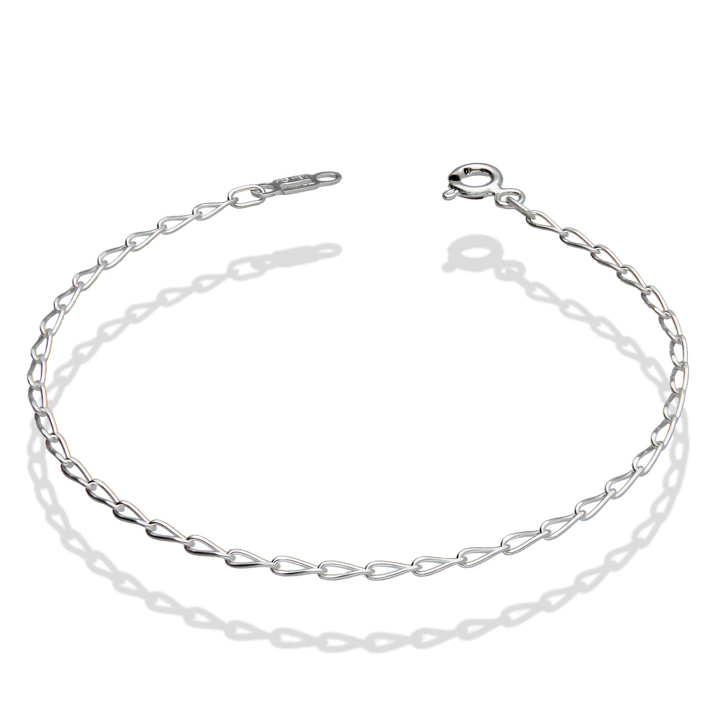 LPPD054 2 Pack Pulsera Figaro 0X1 de 1.8 mm x 18 cm en Plata Ley. 925 1533519368