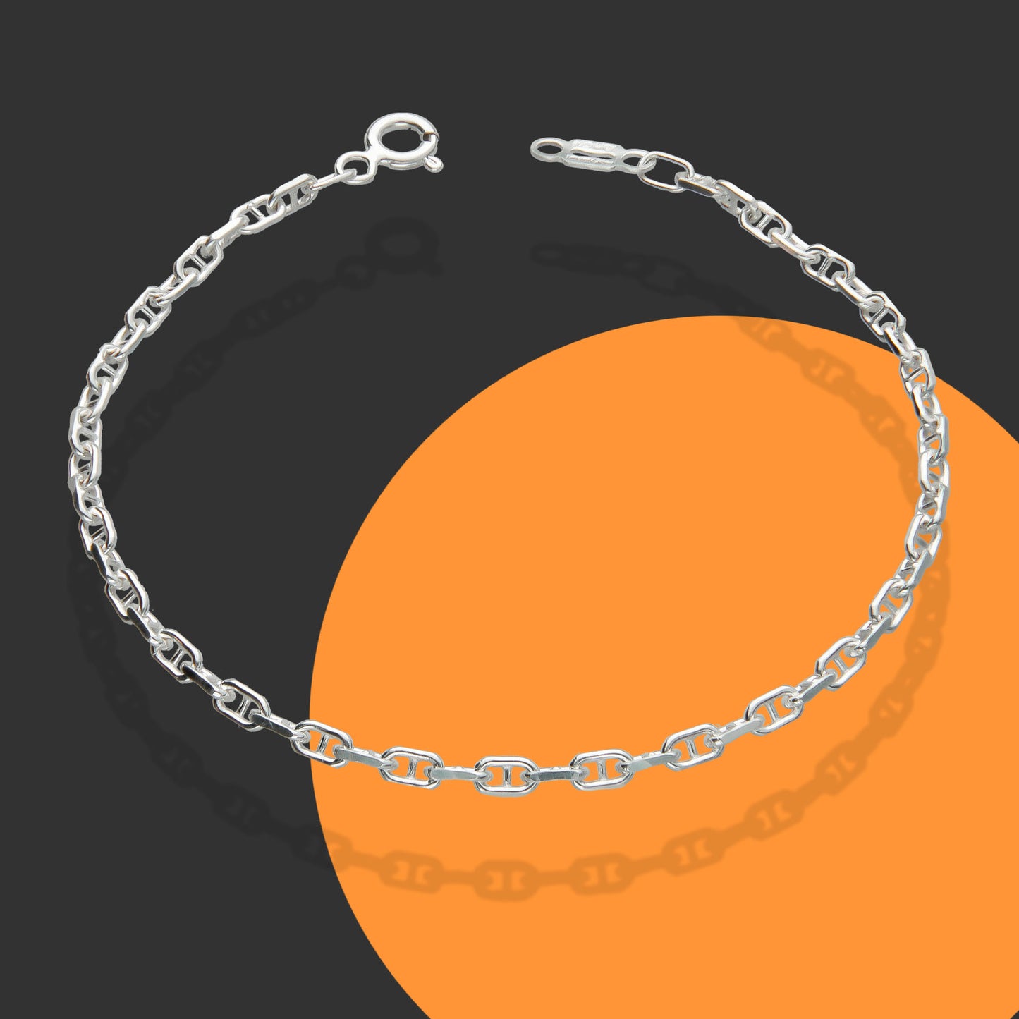 LPPD061 Pulsera Ancla Mar 2.5 mm x 18 cm en Plata.925 1550099739