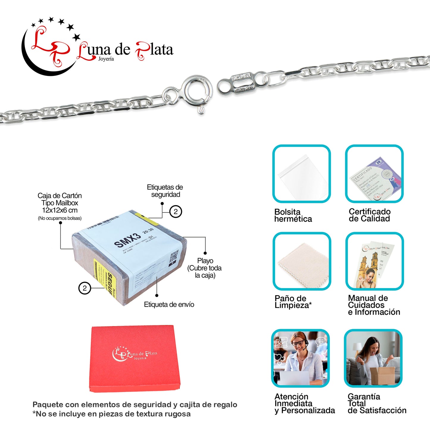 LPPD061 Pulsera Ancla Mar 2.5 mm x 18 cm en Plata.925 1550099739
