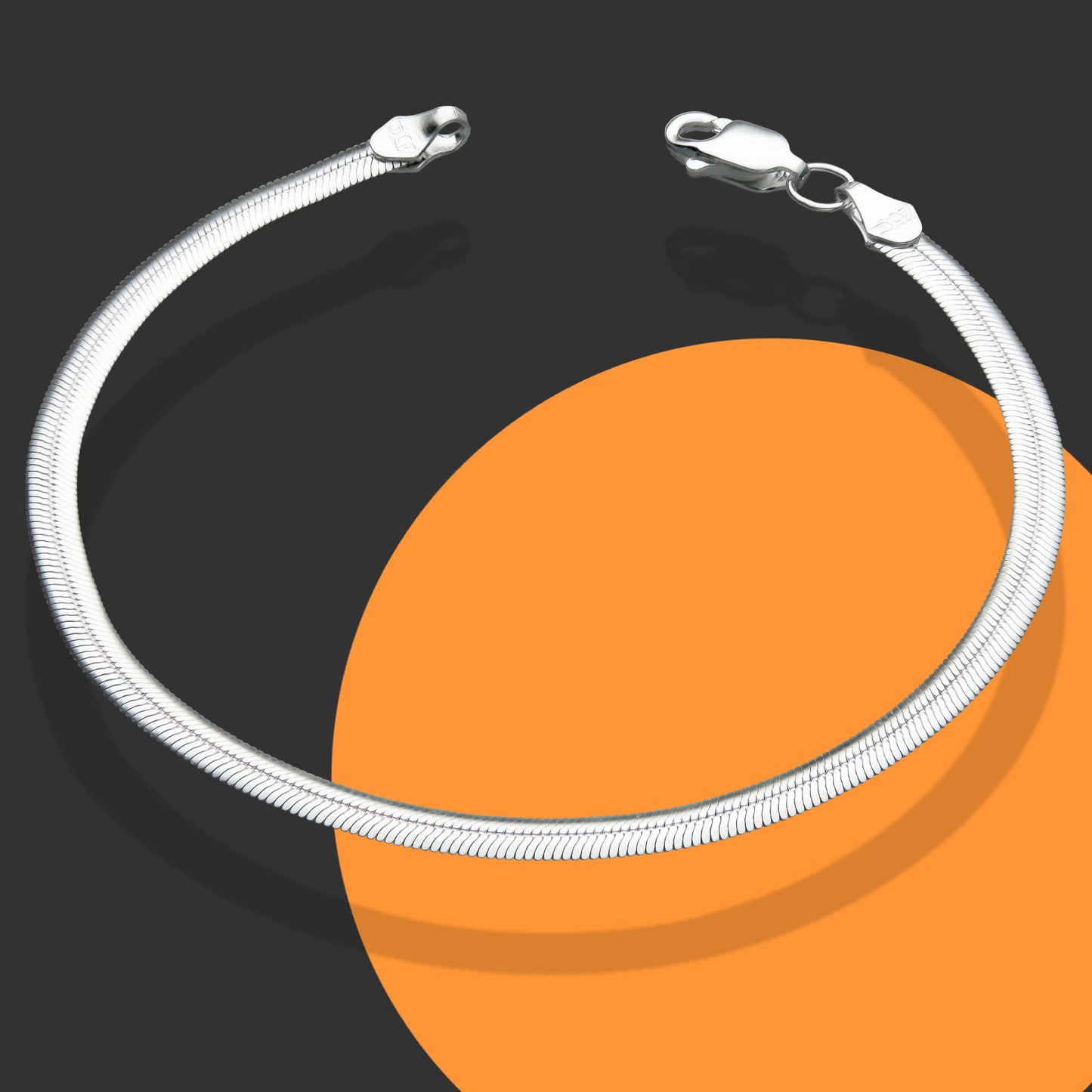 LPPD067 Pulsera Monorriel Ovalada 3 mm x 18 cm Plata Ley .925 1683992166