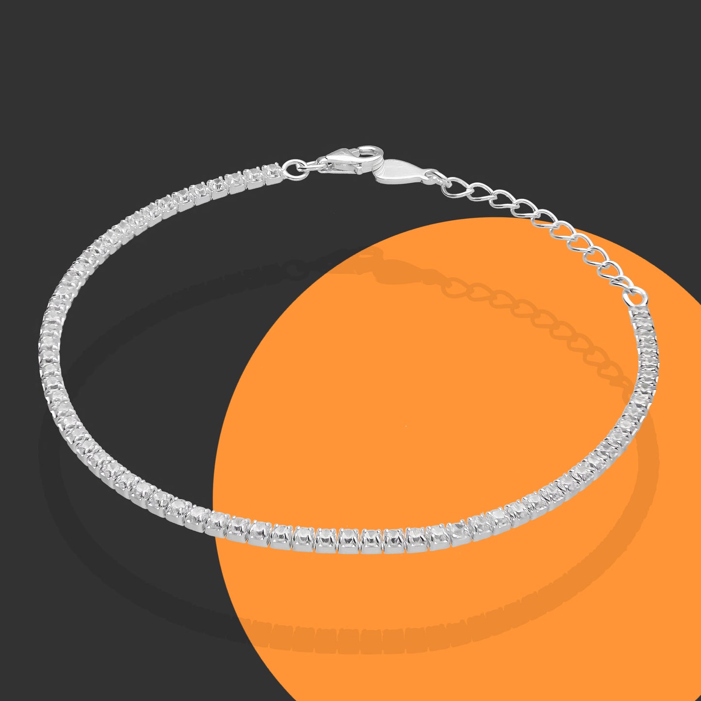 LPPD100 Pulsera Eslabones Zirconias Especial 2 mm Plata Fina .925 2059276785