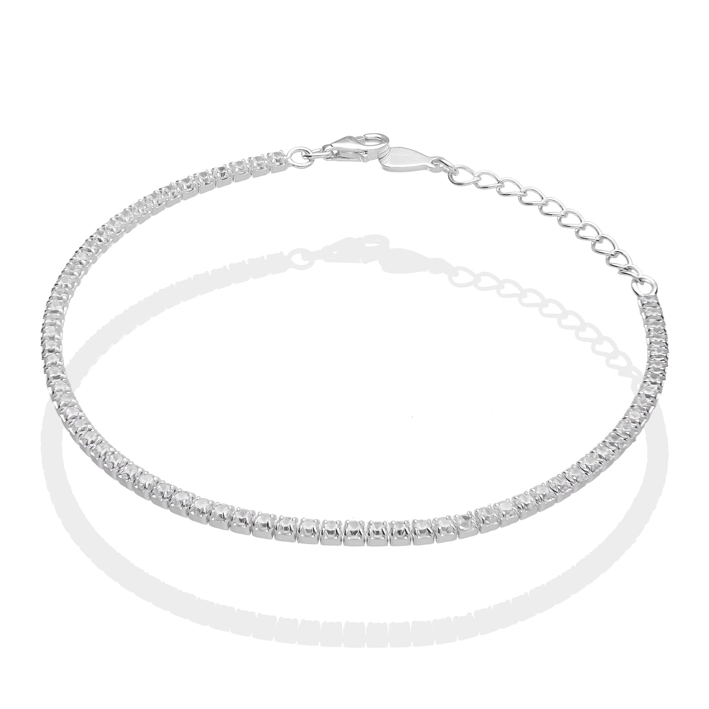 LPPD100 Pulsera Eslabones Zirconias Especial 2 mm Plata Fina .925 2059276785