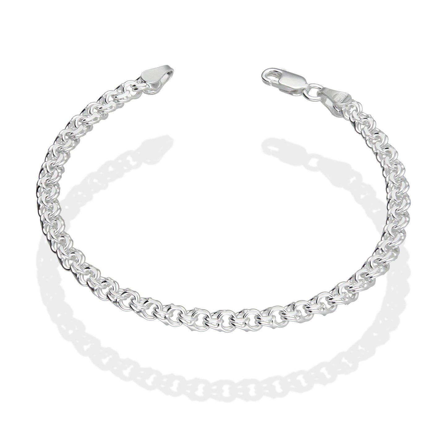 LPPD110 Pulsera Tejido Chino 4 mm x 15.5 cm en Plata Ley .925 3611557118