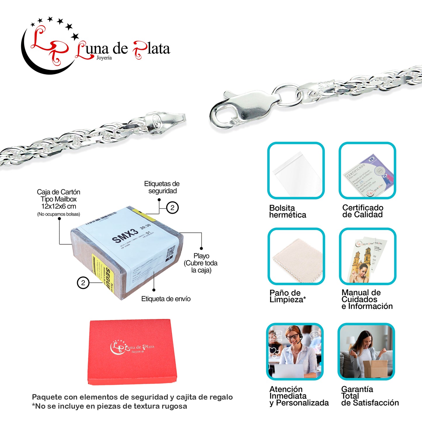 LPPD127 Pulsera Torsal Diam 3 mm x 18 cm en Plata Ley .925 2380009033