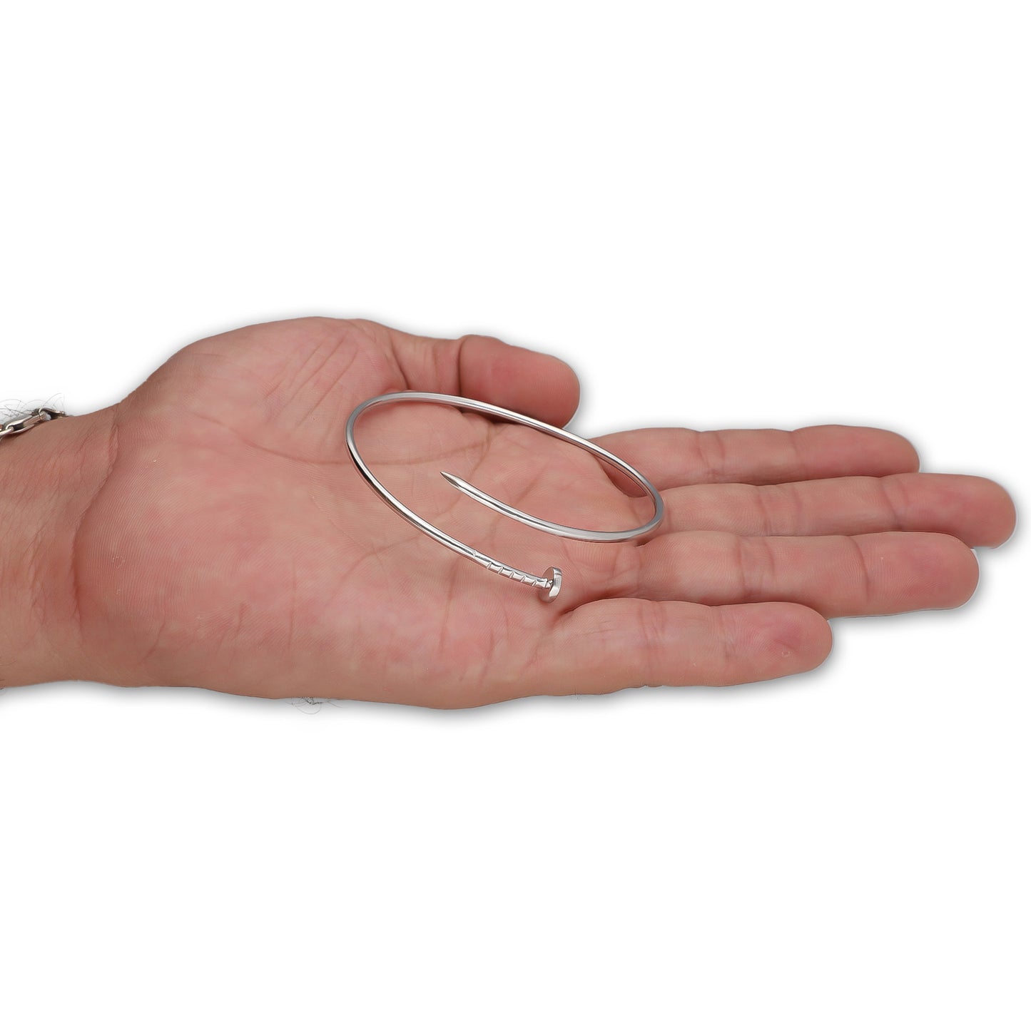 LPPD130 Pulsera Brazalete Dama Mod Clavo Liso en Plata .925