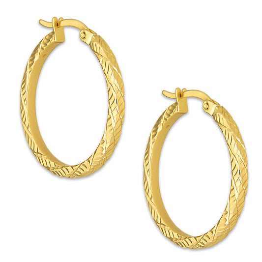 MR10AR038 Arete Arracada Oro Sólido 10K EMF10 Modelo Espiral Texturizada Diámetro 2.4 cm