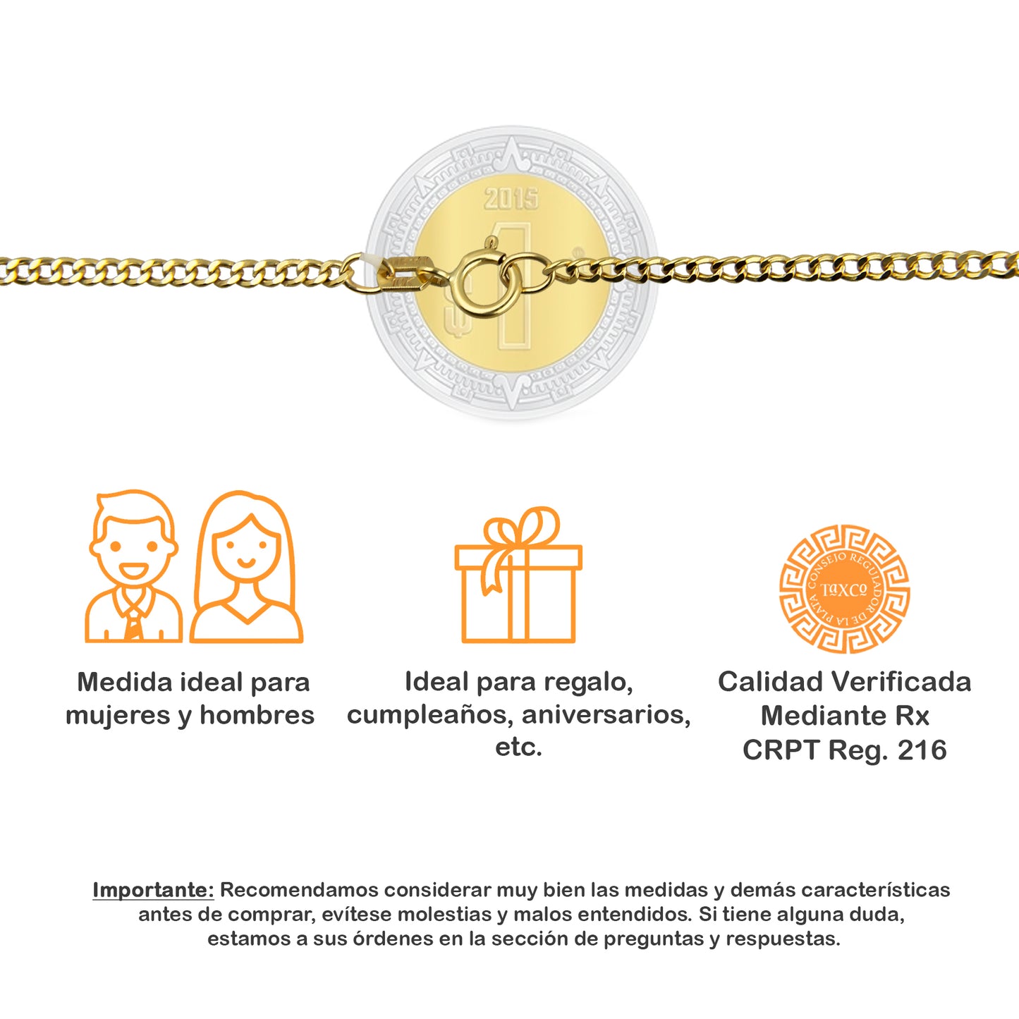 MR10CU001-50 Cadena Oro Sólido 10K EMF10 Modelo Figaro 1*0 2 mm x 50 cm