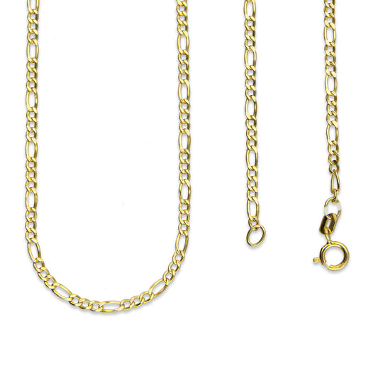 MR10CU002-45 Cadena Oro Sólido 10K EMF10 Modelo Figaro 3*1 2 mm x 45 cm