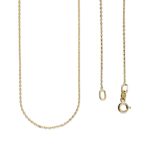 MR10CU010-45 Cadena Oro Sólido 10K EMC10 Modelo Rolo Ovalada 1 mm x 45 cm