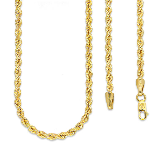 MR10CU025-55 Cadena Oro Sólido 10K EMF10 Modelo Torsal Lisa 3 mm x 55 cm