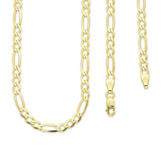 MR10CU036-55 Cadena Oro Sólido 10K Fígaro 1x1 Lisa 3.5 mm x 55 cm