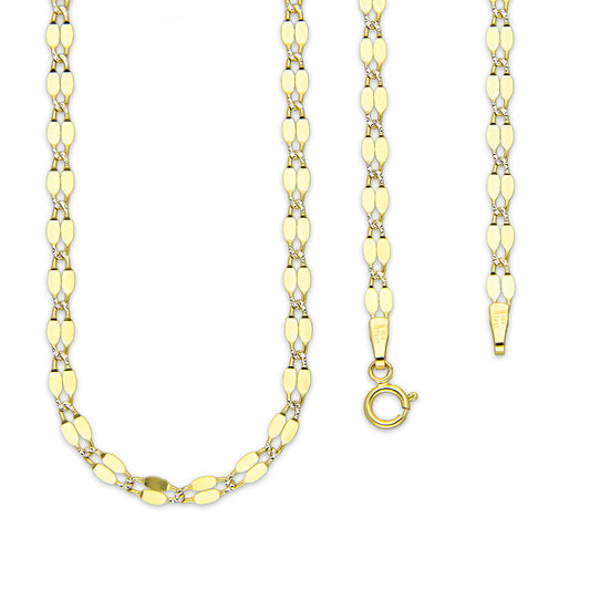 MR10CU038-55 Cadena Oro Sólido 10K Ancla Lisa Forjada Eslabones Largos 3 mm x 55 cm