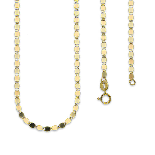 MR10CU040-45 Cadena Oro Sólido 10K Espejo 2 mm x 45 cm