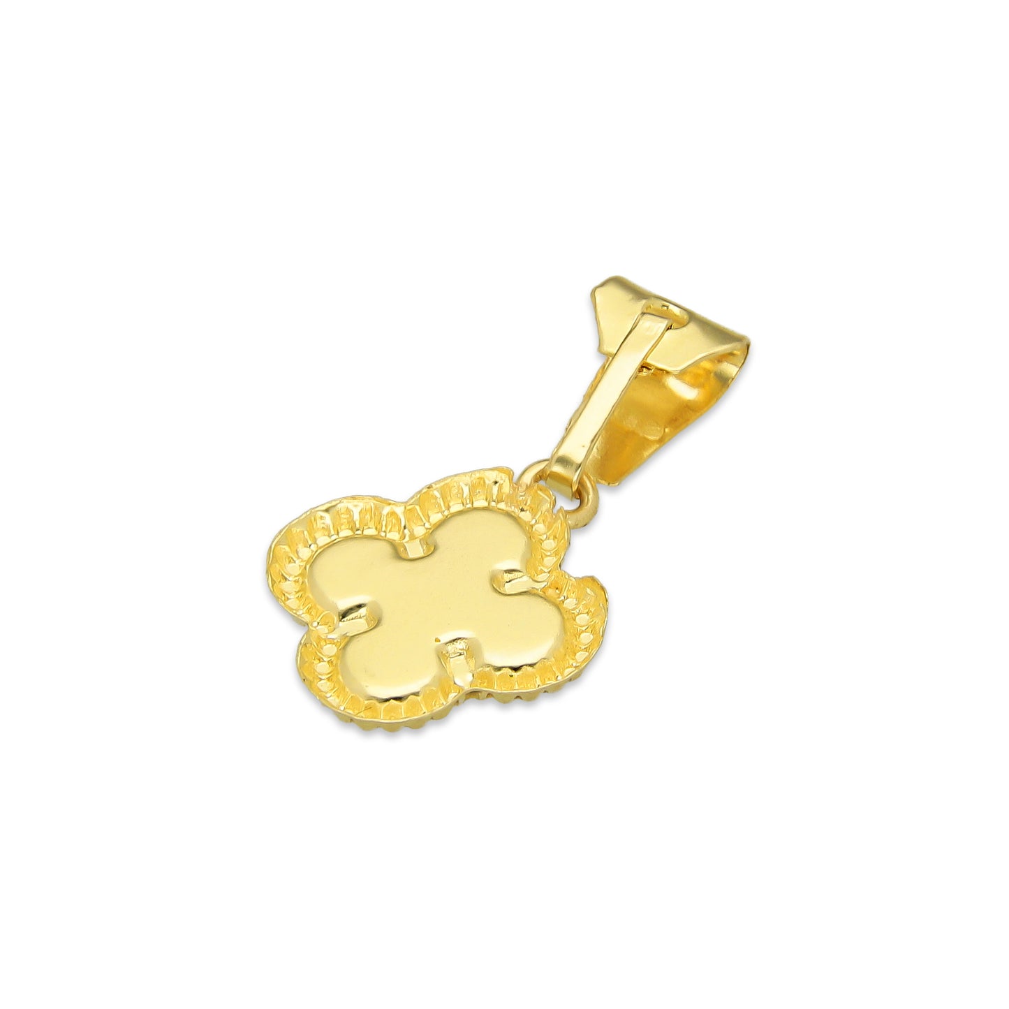 MR10DJ200 Dije Oro Sólido 10K EM Trébol Esmaltado Verde 1 cm x 1.9 cm