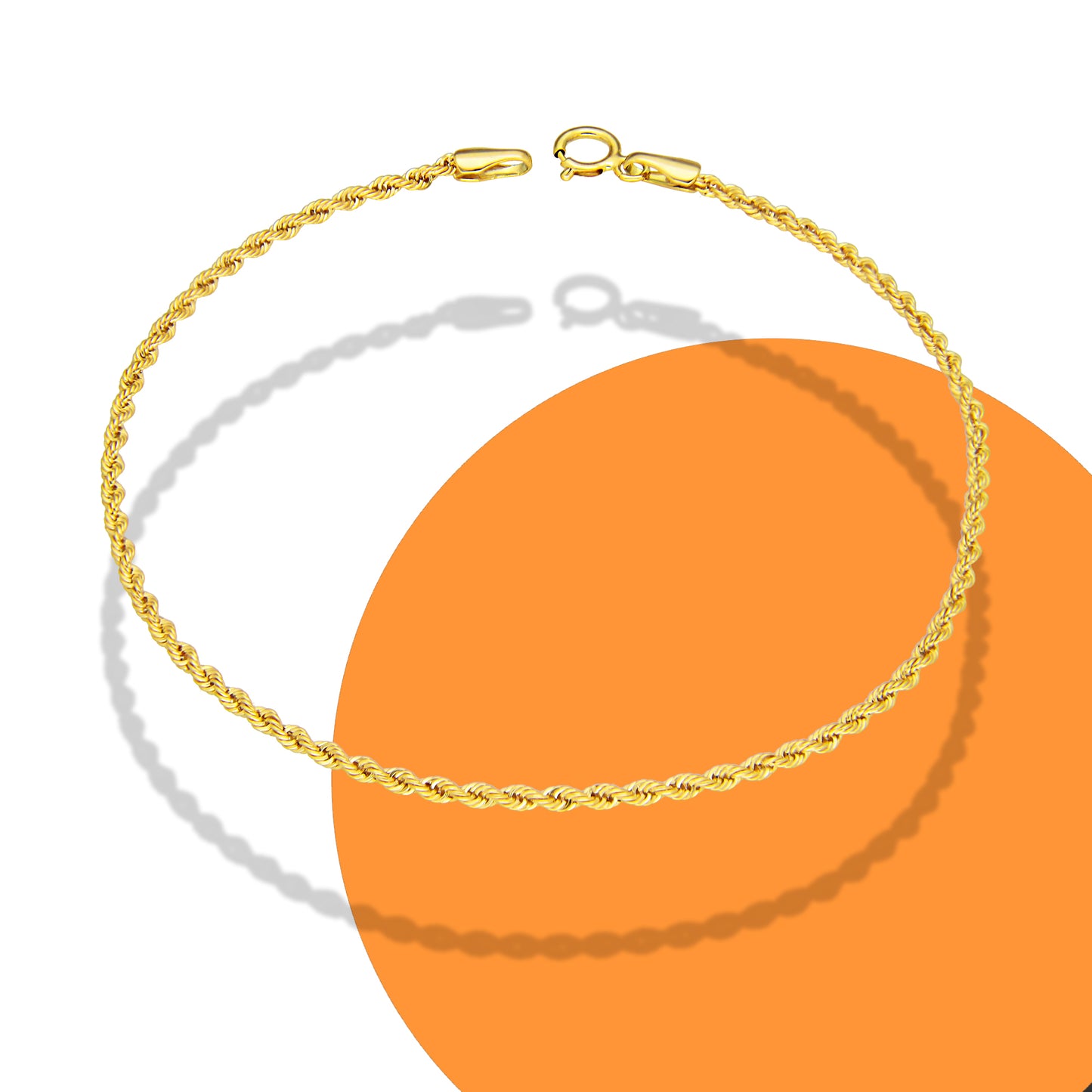 MR10PD136 Pulsera Dama Oro Sólido 10K EMF10 Modelo Torsal Súper Ligera 1.8 mm x 18.5 cm