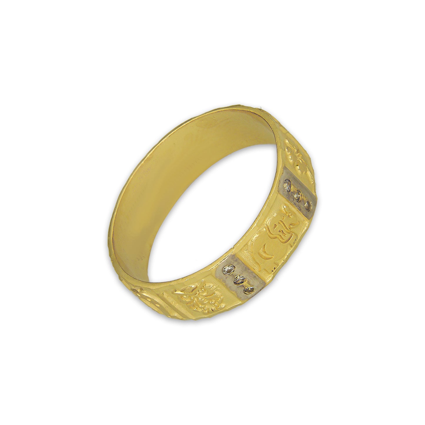 MR14AC012 Anillo Para Caballero Oro Sólido 14K Mod De la Suerte 7 mm