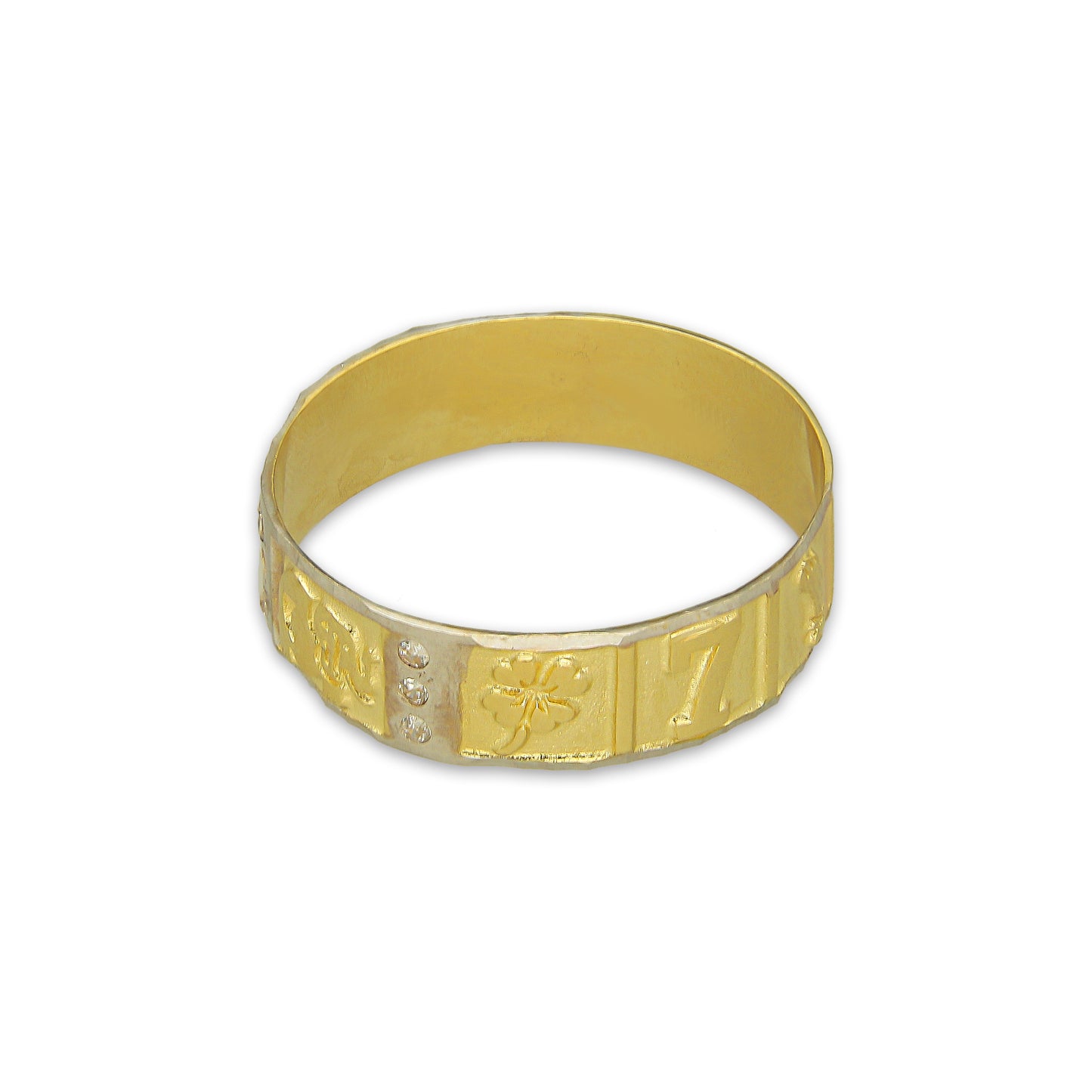 MR14AC014 Anillo Para Caballero Oro Sólido 14K Mod De la Suerte 6 mm