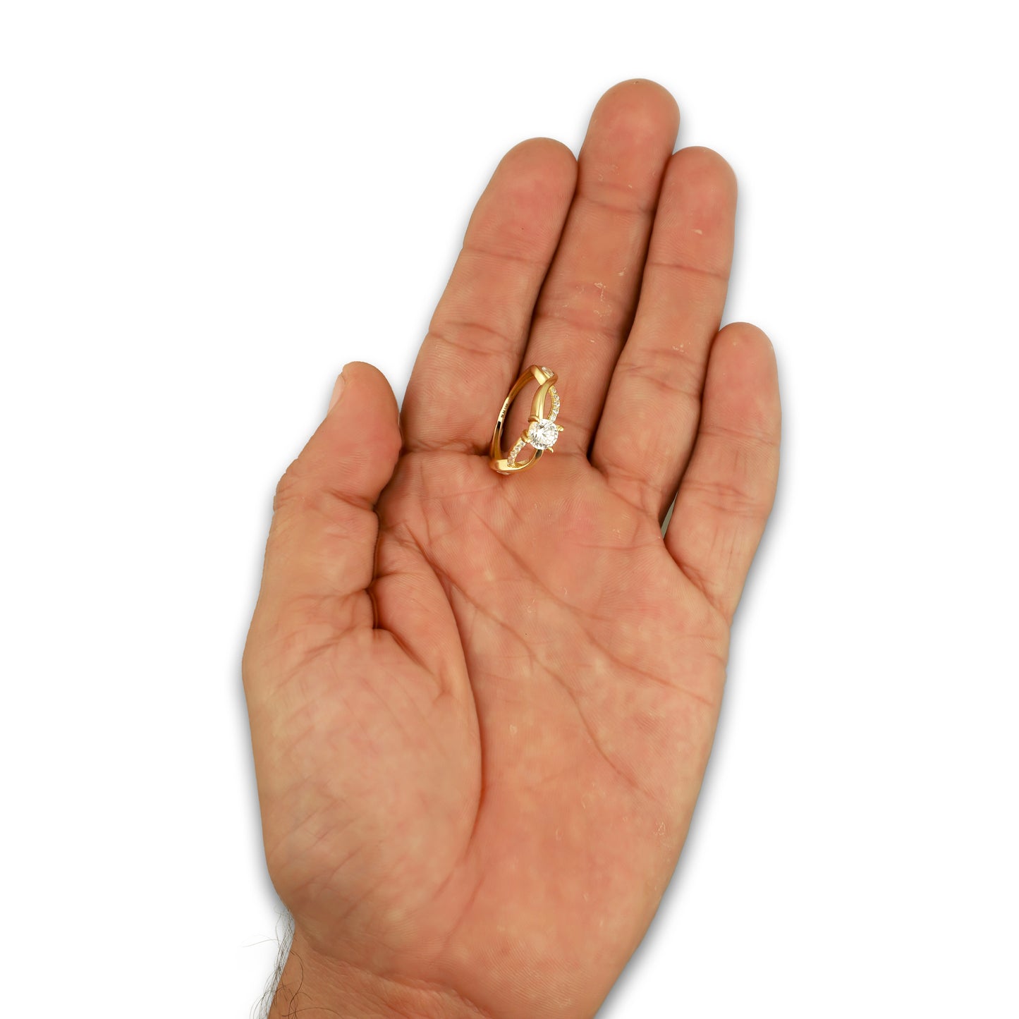 MR14AD026 Anillo Dama Solitario Oro Sólido 14K Modelo ADN 5 mm Zirconia Principal