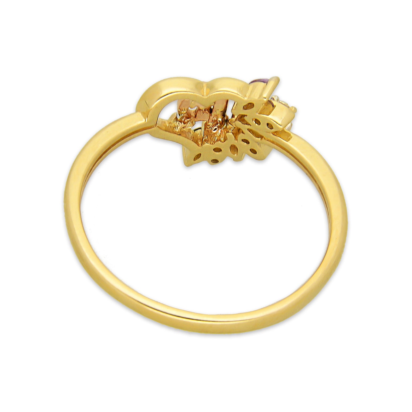 MR14AD054 Anillo Dama Oro Sólido 14K Modelo XV Años Zirconia Semillas