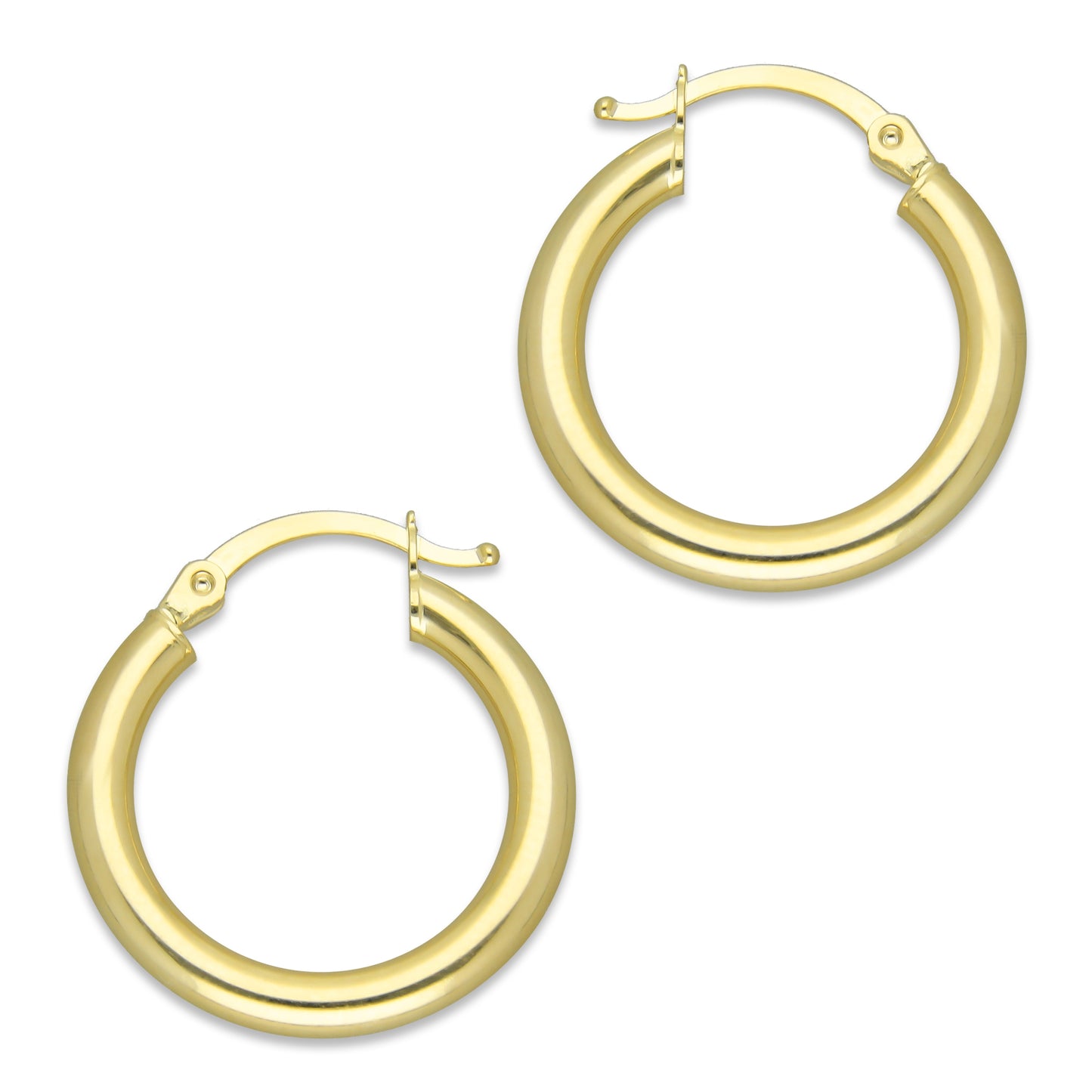 MR14AR006 Arete Arracada Oro Sólido 14K Modelo Tubo Grueso Lisa 2 cm