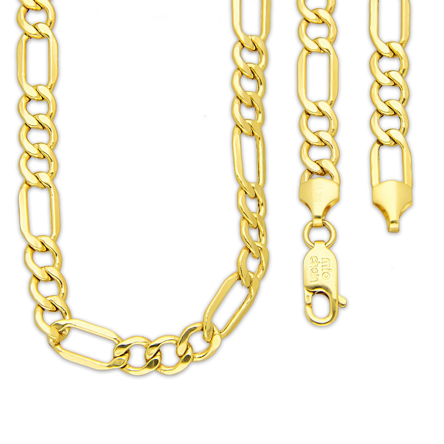 MR14CU053-60 Cadena Oro Sólido 14K EMF14 Modelo Fígaro 3*1 Lisa 6 mm x 60 cm