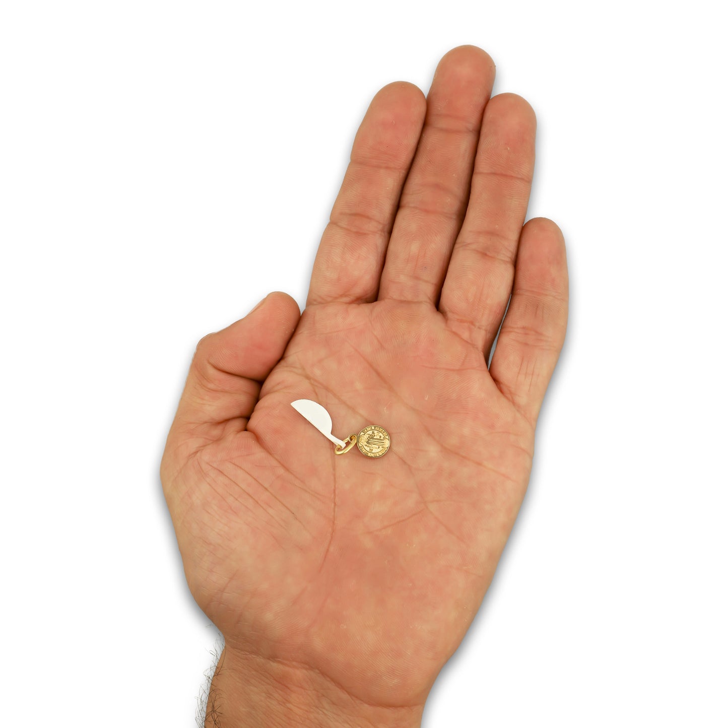 MR14DJ110 Dije Oro Sólido 14K EM Mod Medalla de San Benito Doble Vista Diámetro .45 cm