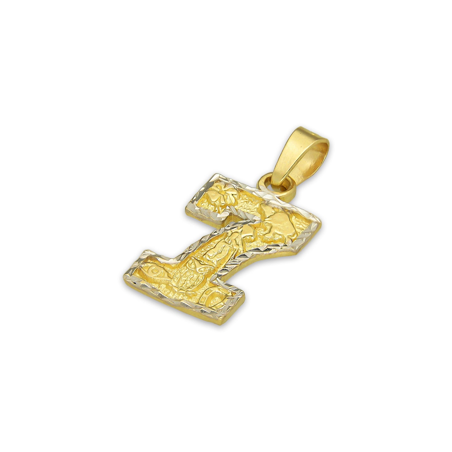 MR14DJ162 Dije Oro Sólido 14K Número 7 de la Suerte 1.1 cm x 2.3 cm