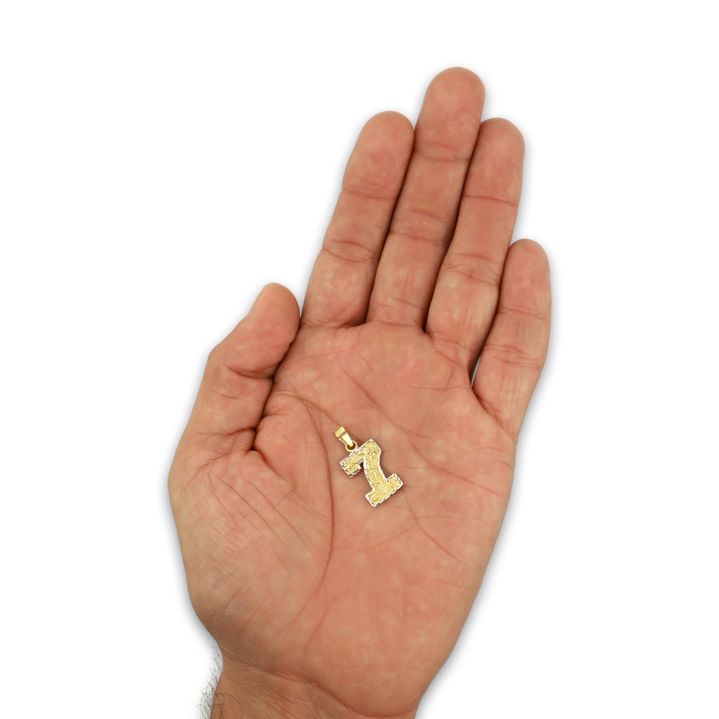 MR14DJ162 Dije Oro Sólido 14K Número 7 de la Suerte 1.1 cm x 2.3 cm