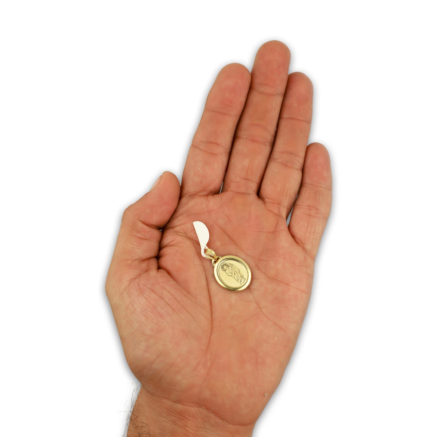 MR14DJ170 Dije Oro Sólido 14K EM San Judas Láser Bisel Liso 1.5 cm x 2.5 cm