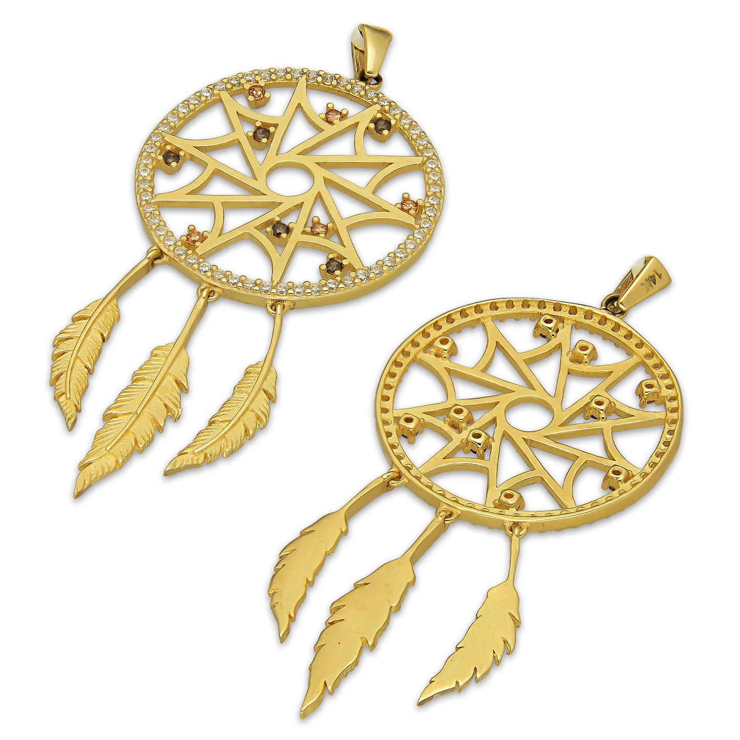 MR14DJ188 Dije Oro Sólido 14K EM Atrapasueños Vrtx 2.3 cm x 5 cm