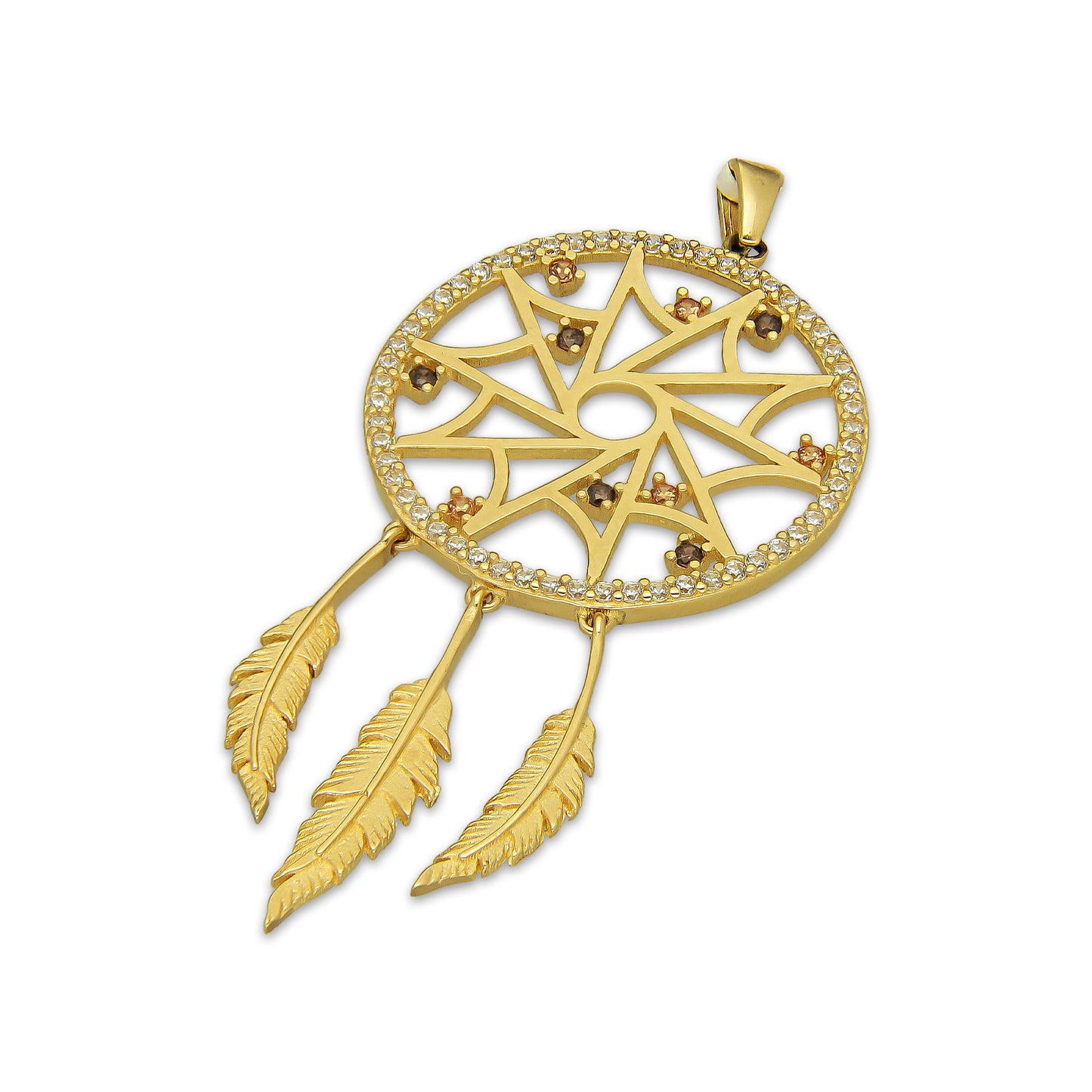 MR14DJ188 Dije Oro Sólido 14K EM Atrapasueños Vrtx 2.3 cm x 5 cm