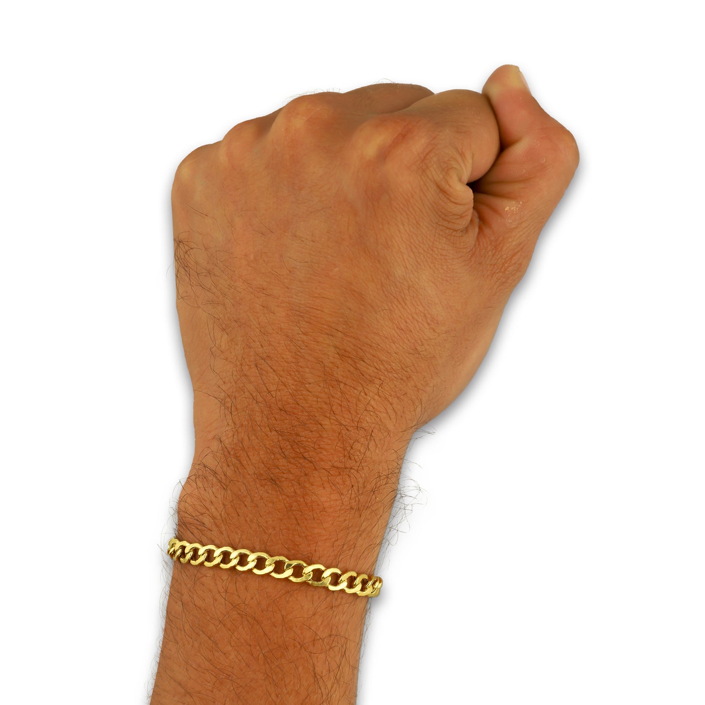 MR14PC062 Pulsera Para Caballero Oro Sólido 14K EMF14 Modelo Fígaro 1x0 Lisa 5 mm x 21 cm