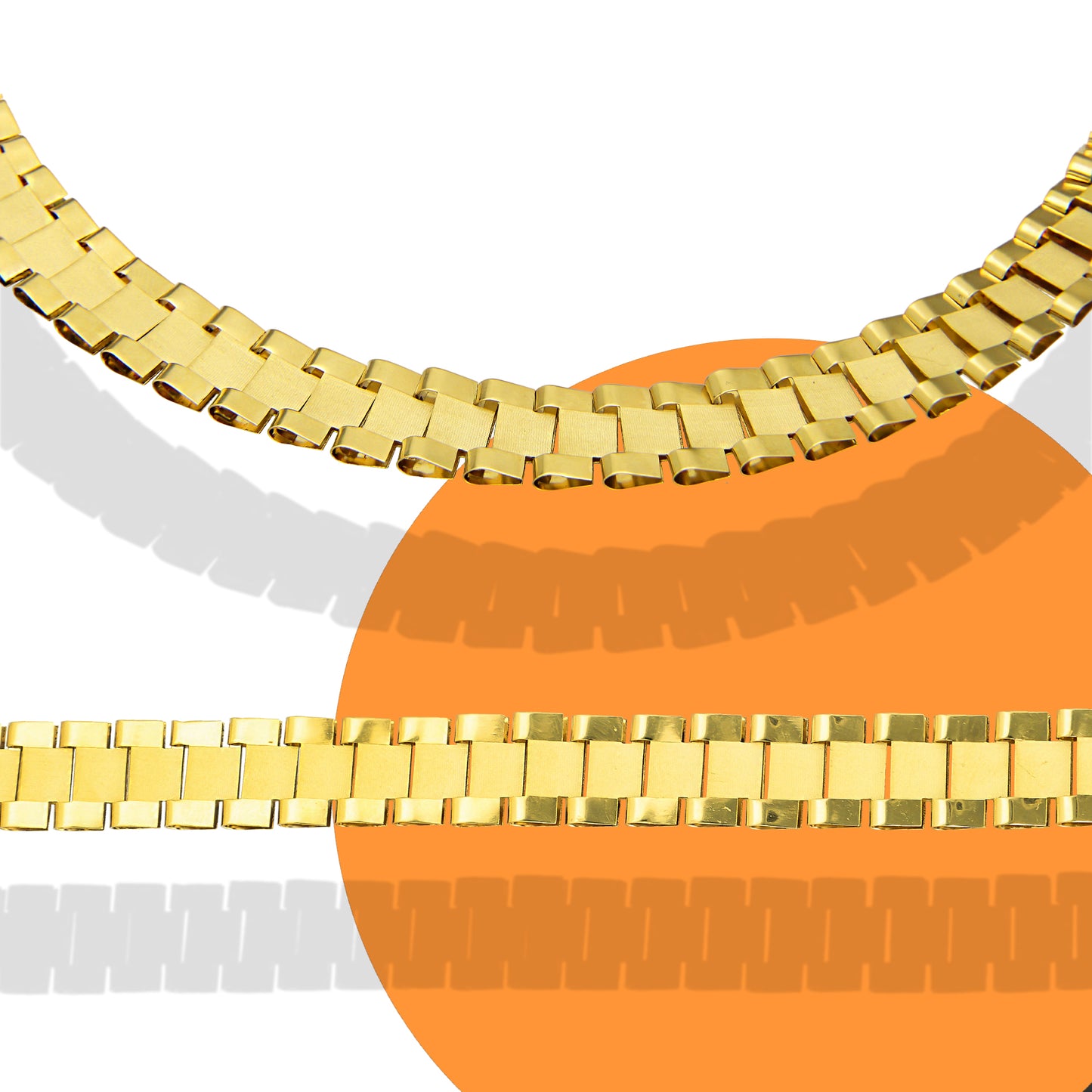 MR14PC067 Pulsera Para Caballero Oro Sólido 14K EMF14 Modelo Rlx Oro Amarillo 1 cm x 19 cm