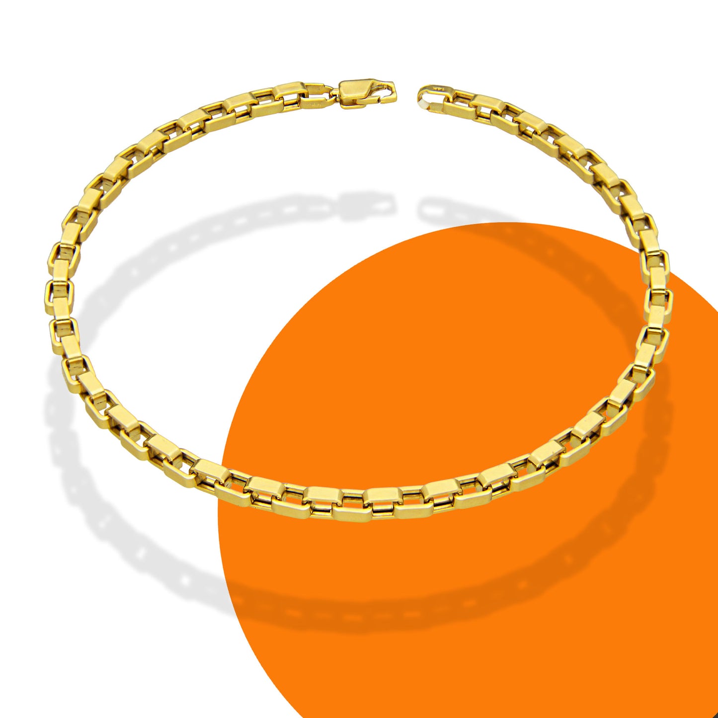 MR14PC068 Pulsera Para Caballero Oro Sólido 14K EMF14 Modelo Veneciana 3 mm x 21 cm