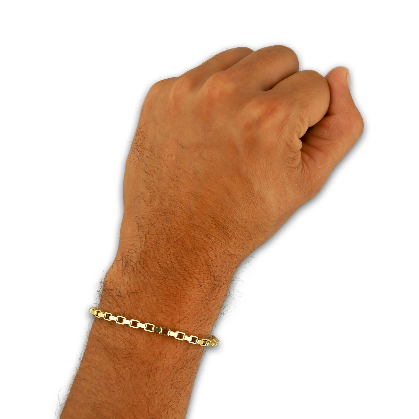 MR14PC068 Pulsera Para Caballero Oro Sólido 14K EMF14 Modelo Veneciana 3 mm x 21 cm