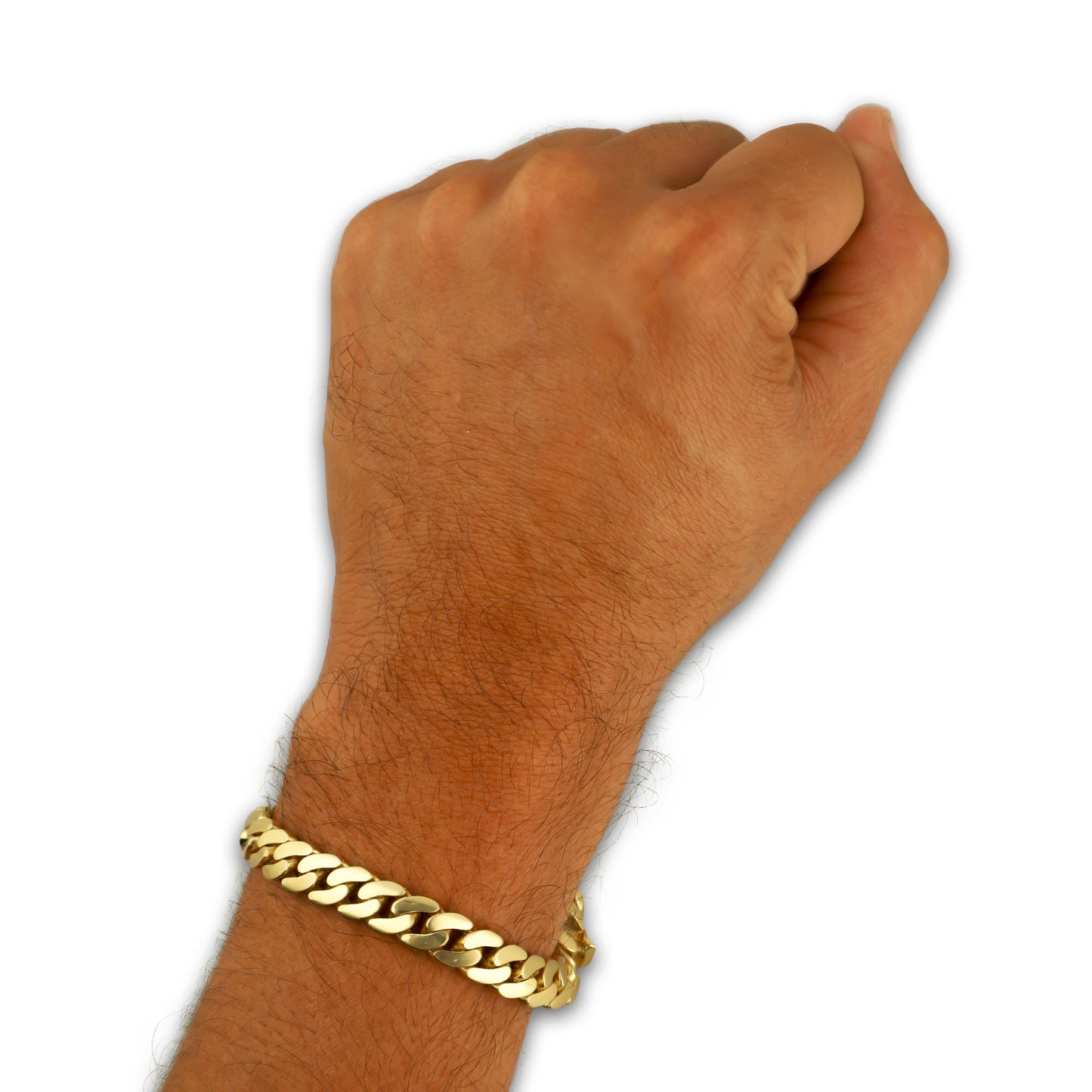 MR14PC069 Pulsera Para Caballero Oro Sólido 14K EMF14 Modelo Cubana 8 mm x 21 cm