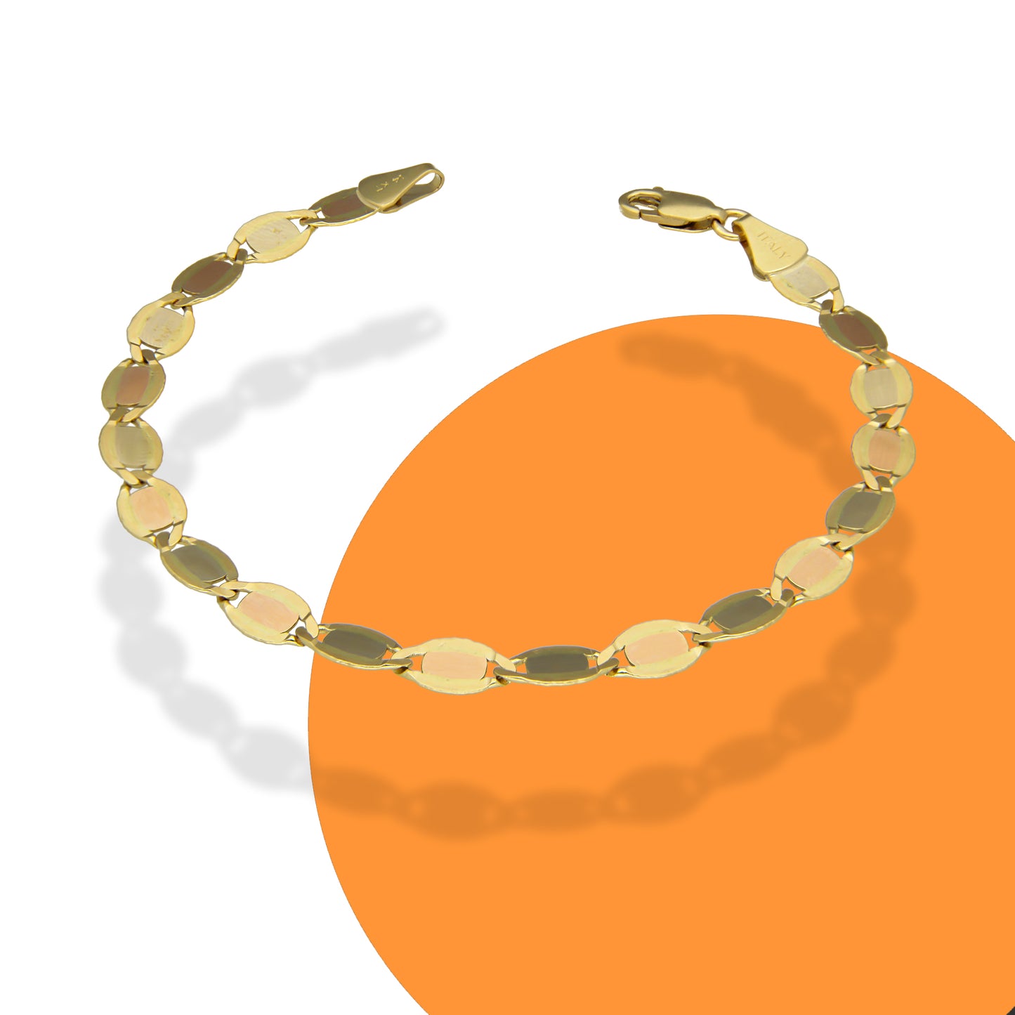 MR14PD024 Pulsera Dama Oro 14K Florentino Anchla Lisa 6 Mm x 18.5 Cm