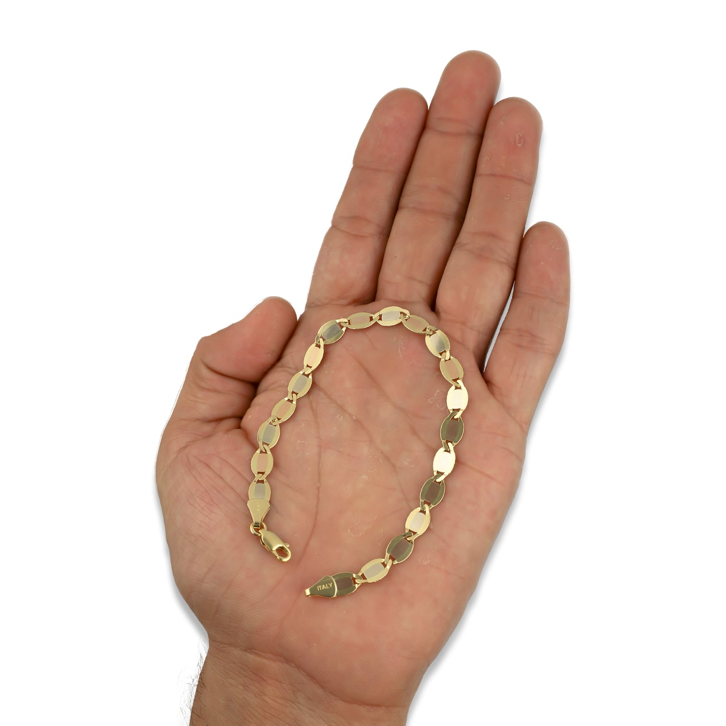 MR14PD024 Pulsera Dama Oro 14K Florentino Anchla Lisa 6 Mm x 18.5 Cm