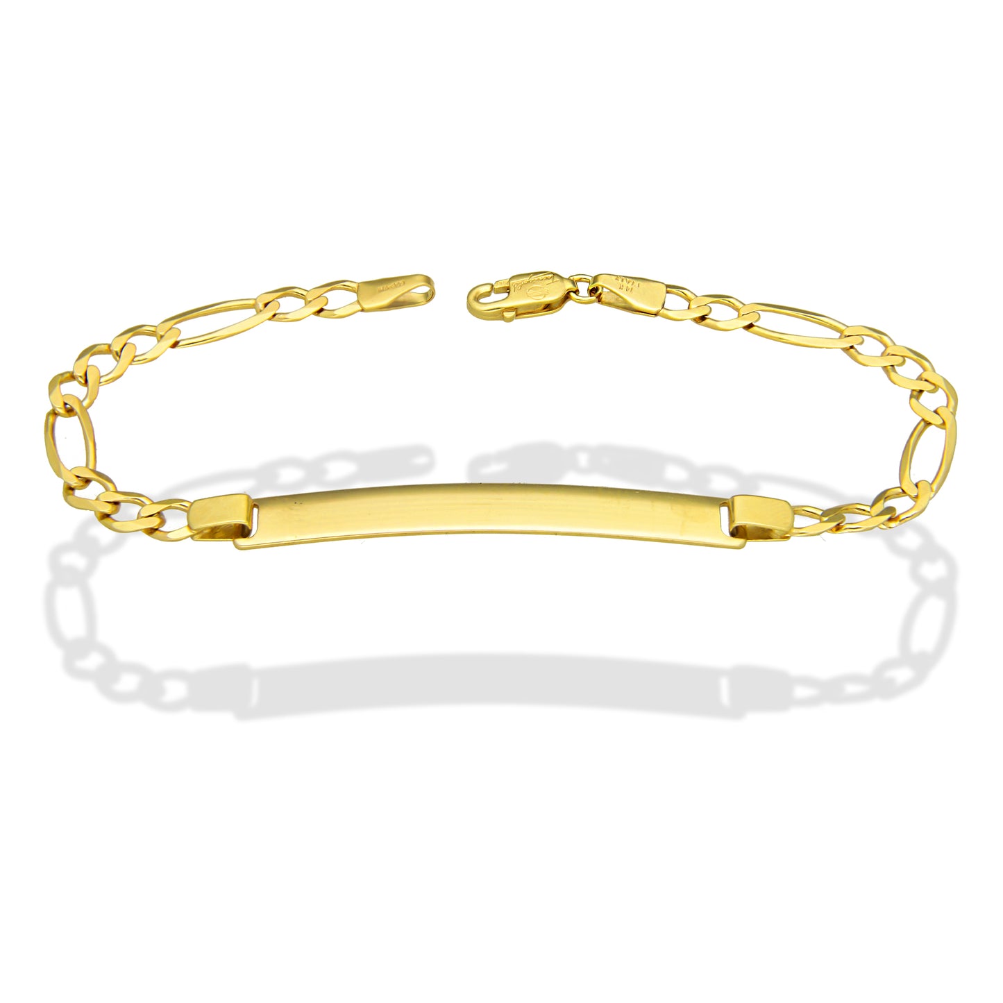 MR14PD119 Pulsera Esclava Dama Oro Sólido 14K Mod Fígaro 3*1 Lisa 4.5 mm x 18 cm