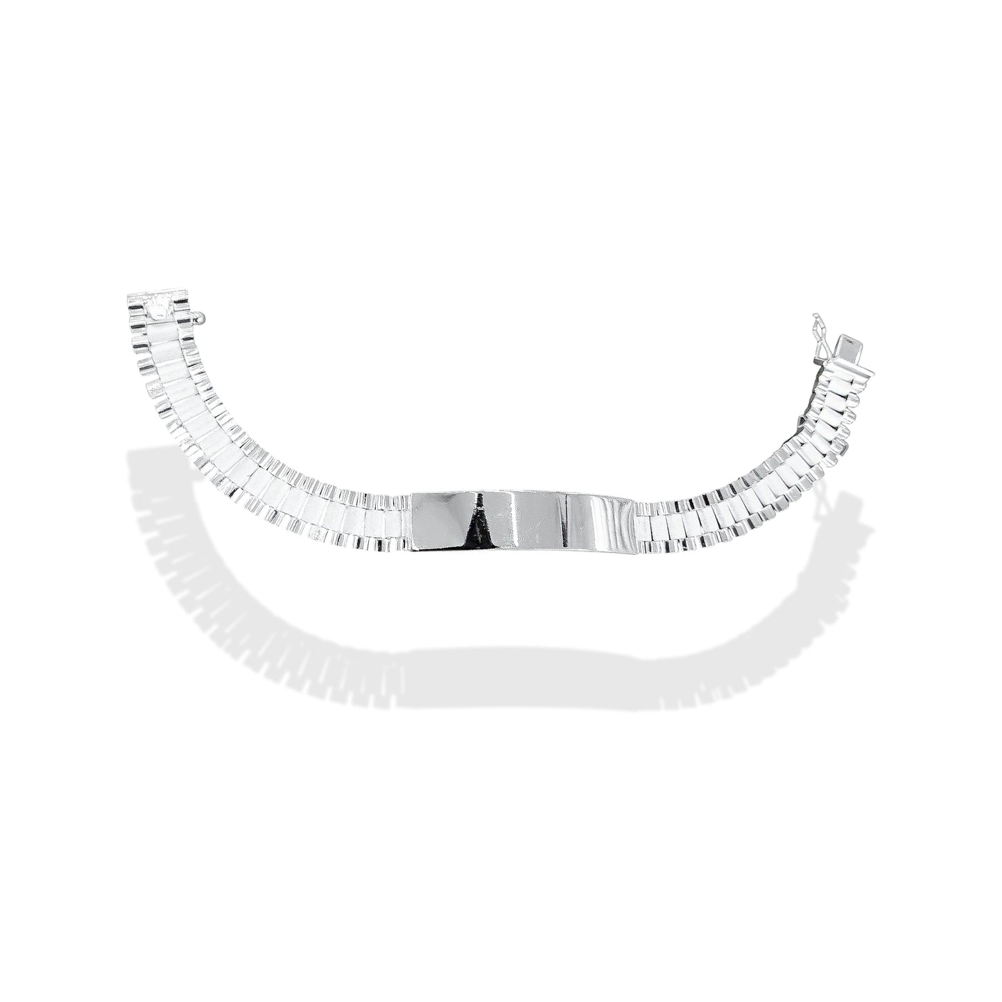 TMPPC001-20 Pulsera Esclava Caballero Eslabón Rlx Clásico 20 cm en Plata Fina .925