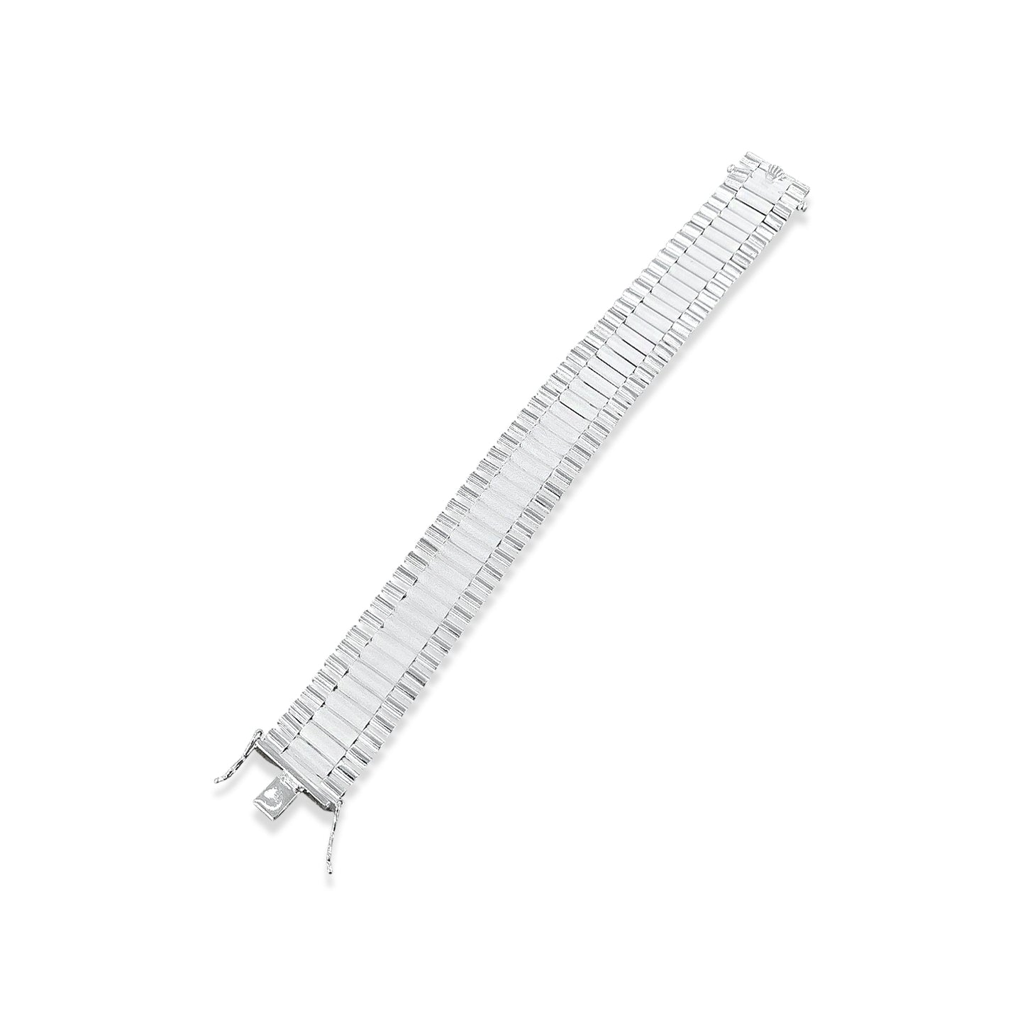 TMPPC002-20 Pulsera Caballero Modelo Rlx Clásica 2 cm de Ancho x 20 cm de Largo en Plata Fina .925