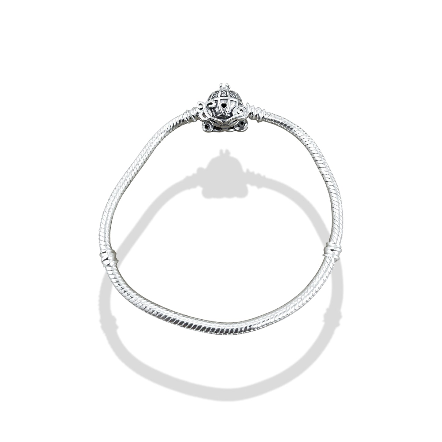 TMPPD003-18 Pulsera Dama Pand Carruaje Cenicienta 18 cm en Plata Fina .925