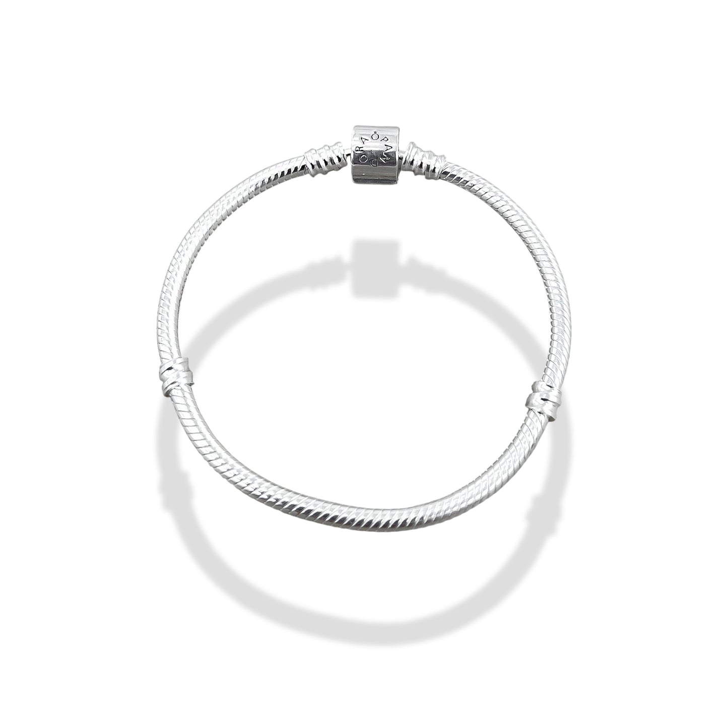 TMPPD019-19 Pulsera Dama Pand Cilindro Liso 19 cm en Plata Fina .925