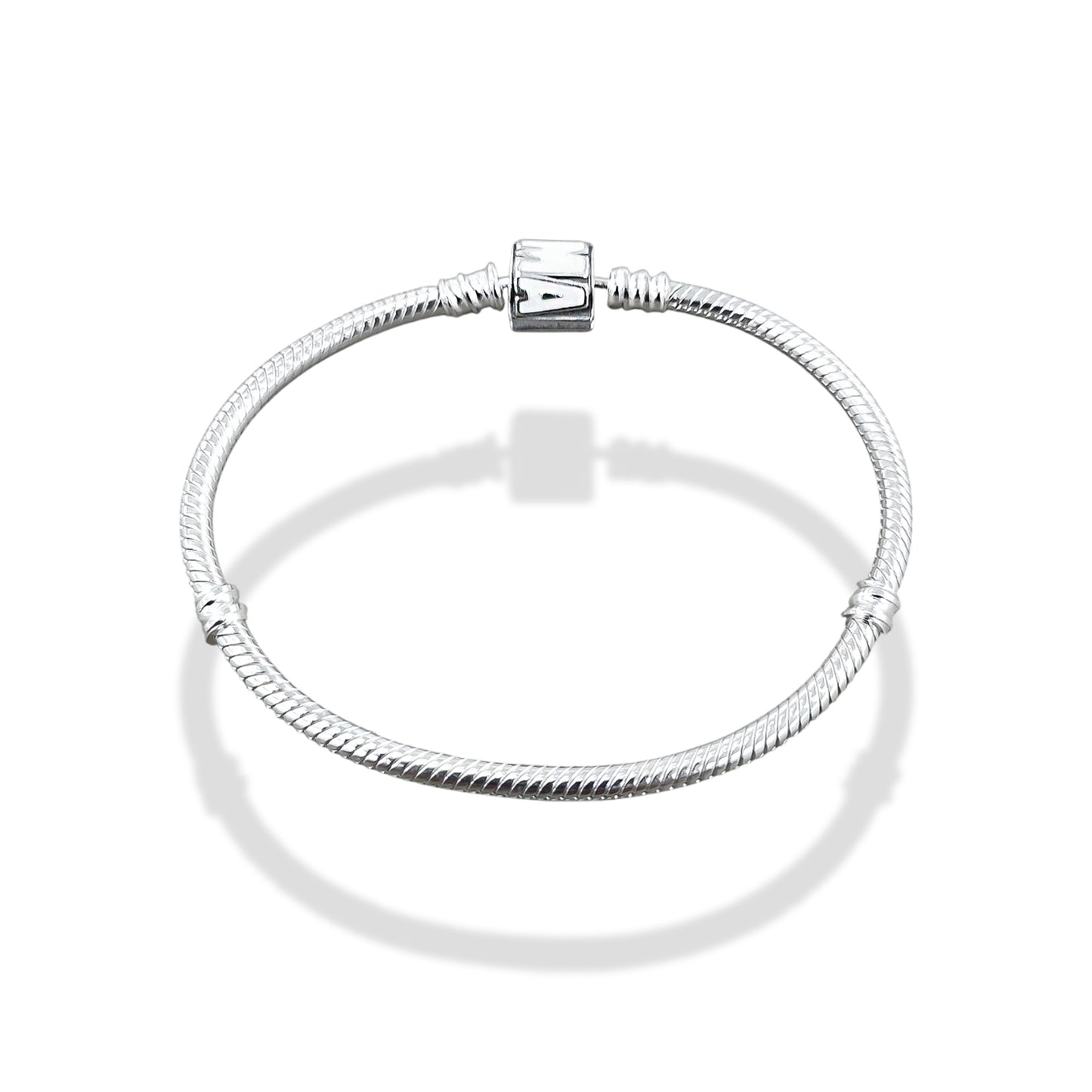 TMPPD025-19 Pulsera Dama Pand Marvel Esmalte Blanco 19 cm en Plata Fina .925