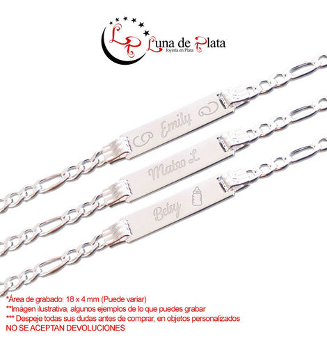 LPPN002 Esclava P/bebé Grabado Laser Mod Figa3x1 Plata .925 937663142