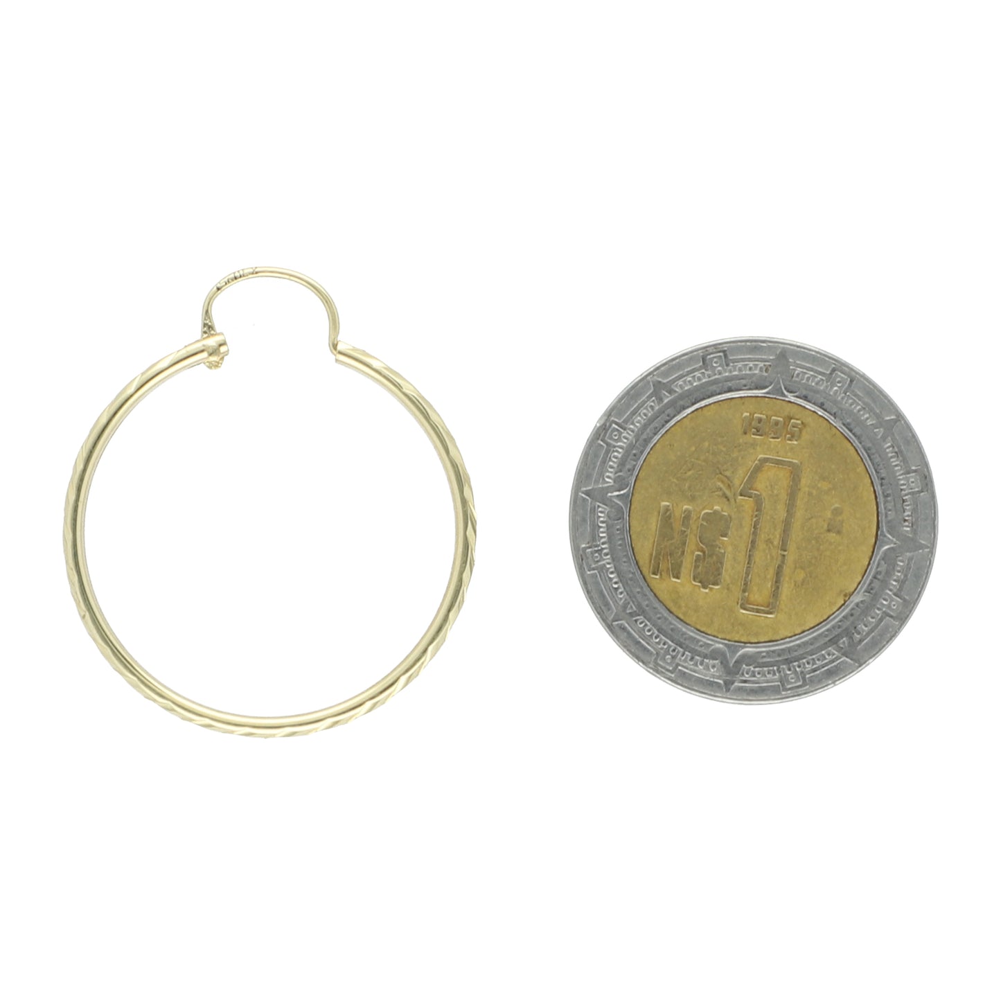 LPAUAR009 Arracadas Facetadas de Oro Sólido 14K Rombo 23 mm Mujer o Niñas 1873604997