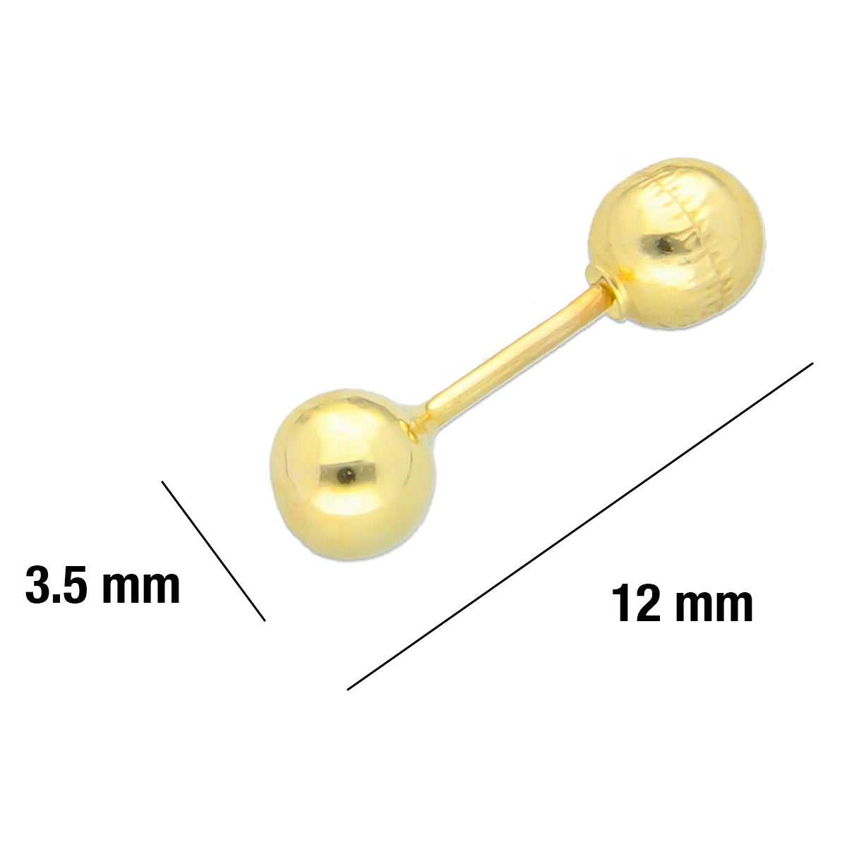 LPAUBR004 Aretes Broquel de Oro 10K Bebé o Mujer Dormilona 0 152 1831940004